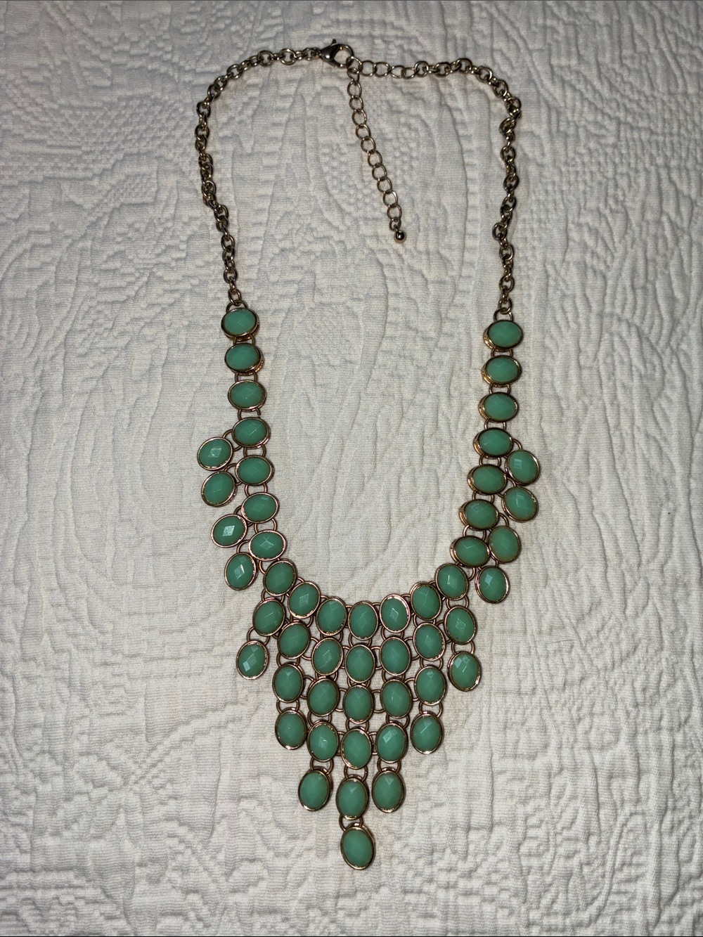 Green Statement Bib Necklace - Fashion Jewelry